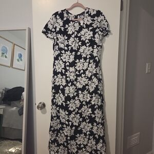 Madewell Black and White Floral Maxi Dress